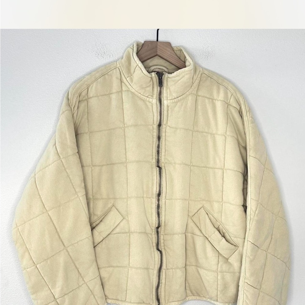 Free People Dolman Knit Quilted Jacket - Vanilla Creme